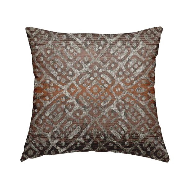 Lomasi Metallic Tones Fabric Brown Bronze Portuguese Medallion Pattern Designer Fabric JO-395 - Handmade Cushions