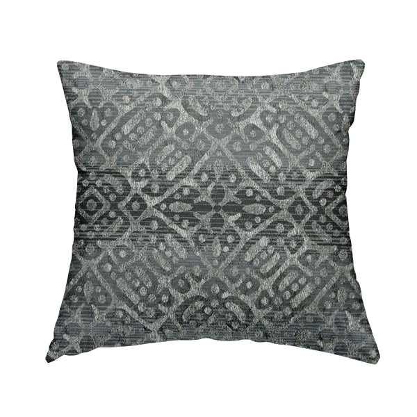 Lomasi Metallic Tones Fabric Gun Metal Grey Portuguese Medallion Pattern Designer Fabric JO-397 - Handmade Cushions