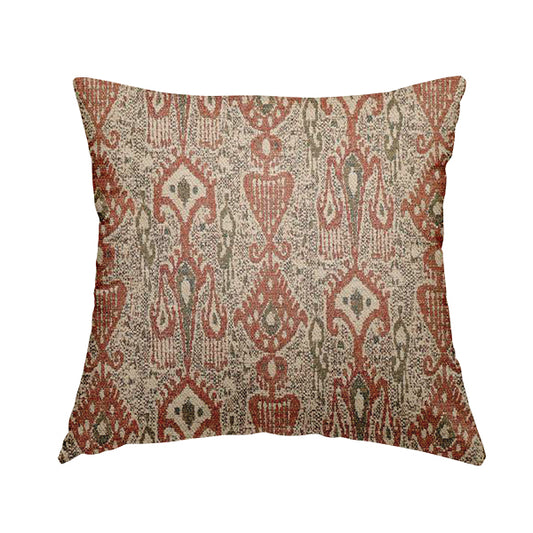 Ornare Egyptian Theme Inspired Art Pattern Soft Woven Jacquard Orange Colour Interior Fabric JO-398 - Handmade Cushions