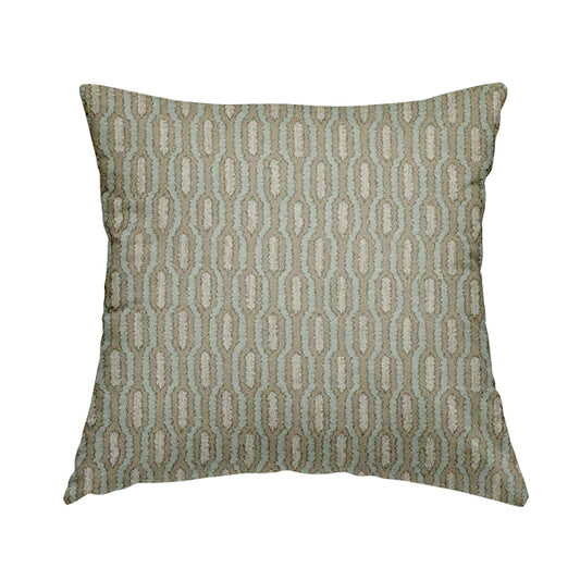 Atmosfera Woven Fabric Funky Modern Light Blue Eyelet Stripe Pattern Furnishing Fabric JO-413 - Handmade Cushions