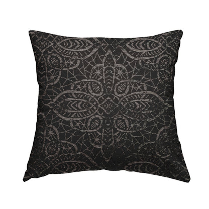 Voyage Designer Medallion Pattern In Chocolate Brown Pattern Soft Chenille Upholstery Fabric JO-419 - Handmade Cushions