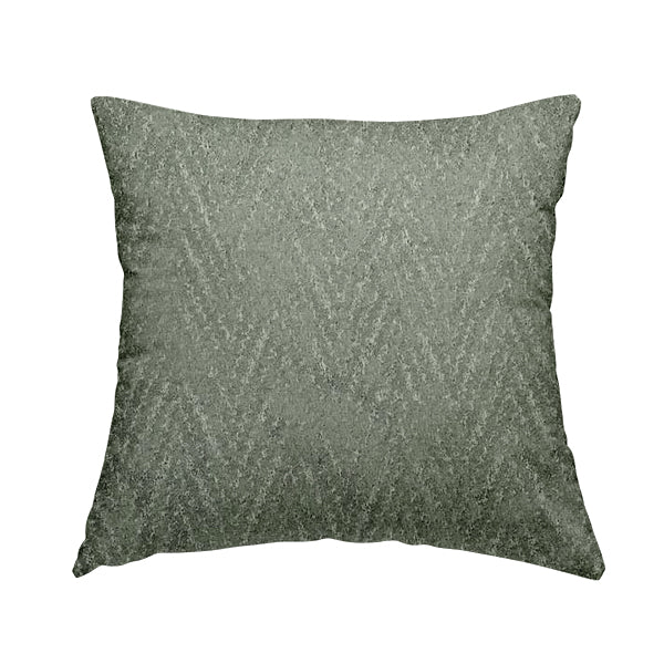 Lomasi Metallic Tones Fabric Silver Grey Thin Chevron Striped Designer Furnishing Fabric JO-424 - Handmade Cushions