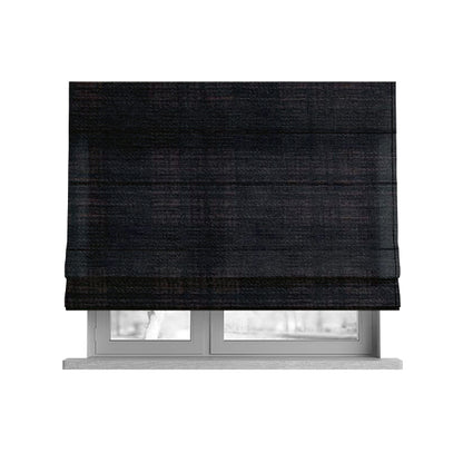 Voyage Of Checked Pattern In Black Colour Woven Soft Chenille Upholstery Fabric JO-449 - Roman Blinds