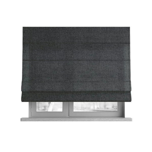 Abbotsford Super Soft Basket Weave Material Dual Purpose Upholstery Curtains Fabric In Grey - Roman Blinds