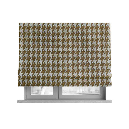 Boxer Houndstooth Pattern In Yellow Colour Woven Soft Chenille Upholstery Fabric JO-458 - Roman Blinds