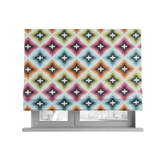 Carnival Living Fabric Collection Multi Colour Geometric Pattern Upholstery Curtains Fabric JO-473 - Roman Blinds