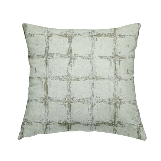 Atmosfera Woven Fabric Abstract Square Pattern In White Beige Colour Interior Fabric JO-477 - Handmade Cushions
