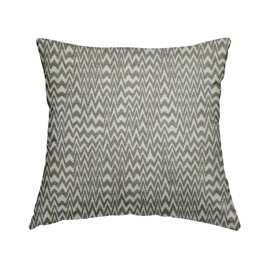 Marlow Woven Modern Chevron Striped Pattern In Cream Brown Interior Fabric JO-480 - Handmade Cushions