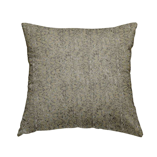 Beige Silver Grey Coloured Small Medallion Pattern Soft Chenille Upholstery Fabric JO-488 - Handmade Cushions