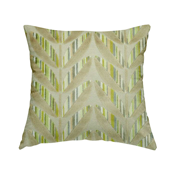 Leaf Floral Pattern Textured Soft Velvet Green Brown Upholstery Fabric JO-506 - Handmade Cushions