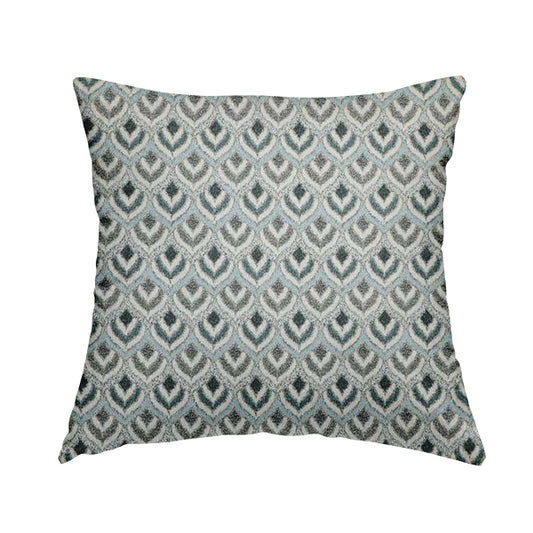 Elwin Decorative Weave Teal Blue Colour Peacock Pattern Jacquard Fabric JO-509 - Handmade Cushions