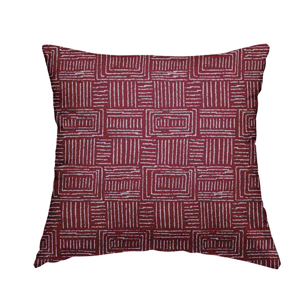 Piccadilly Collection Gingham Pattern Woven Upholstery Pink Chenille Fabric JO-521 - Handmade Cushions