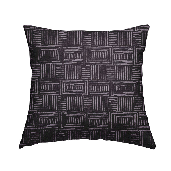 Piccadilly Collection Gingham Pattern Woven Upholstery Purple Chenille Fabric JO-522 - Handmade Cushions
