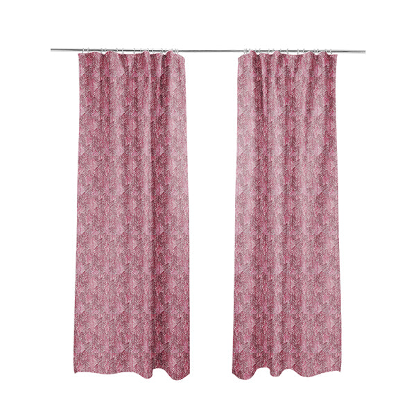 Piccadilly Collection Leaf Floral Pattern Woven Upholstery Pink Chenille Fabric JO-528 - Made To Measure Curtains