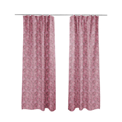 Piccadilly Collection Leaf Floral Pattern Woven Upholstery Pink Chenille Fabric JO-528 - Made To Measure Curtains