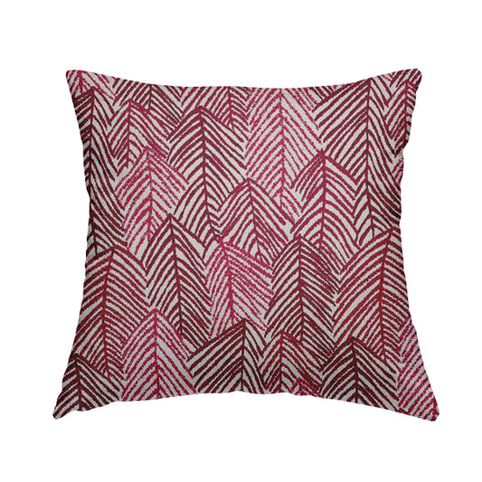 Piccadilly Collection Leaf Floral Pattern Woven Upholstery Pink Chenille Fabric JO-528 - Handmade Cushions