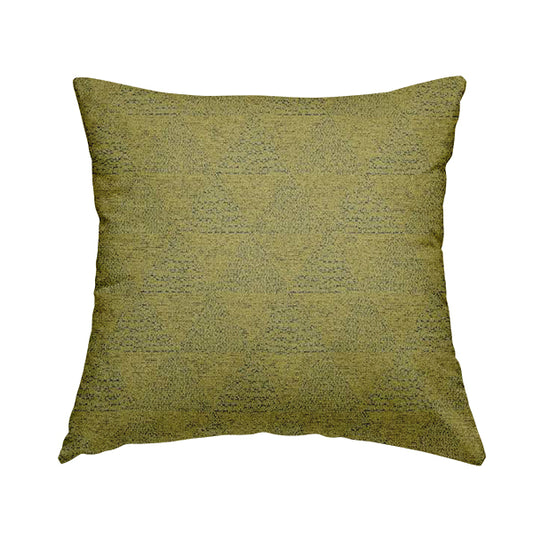 Piccadilly Collection Geometric Triangle Pattern Woven Upholstery Green Chenille Fabric JO-532 - Handmade Cushions