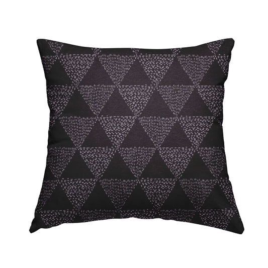 Piccadilly Collection Geometric Triangle Pattern Woven Upholstery Purple Chenille Fabric JO-536 - Handmade Cushions