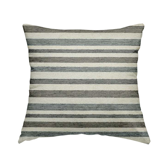Enya Designer Soft Luxury Striped Fabric Cream Colour Chenille JO-547 - Handmade Cushions