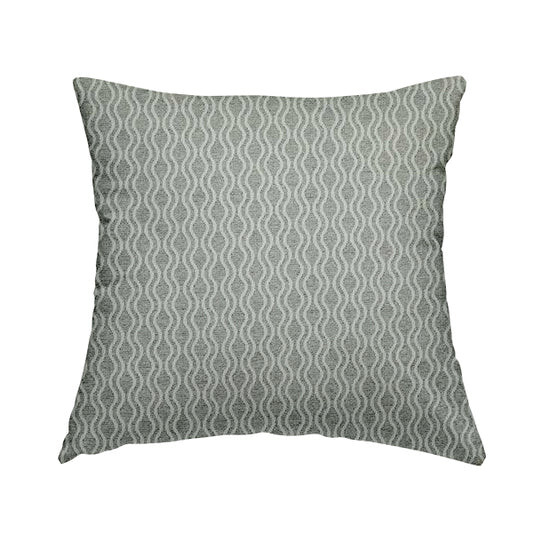 Piccadilly Collection Eclipse Pattern Woven Upholstery Silver Grey Chenille Fabric JO-557 - Handmade Cushions