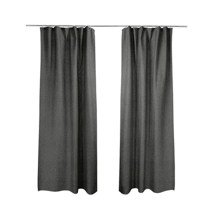 Abbotsford Super Soft Basket Weave Material Dual Purpose Upholstery Curtains Fabric In Black - Made To Measure Curtains