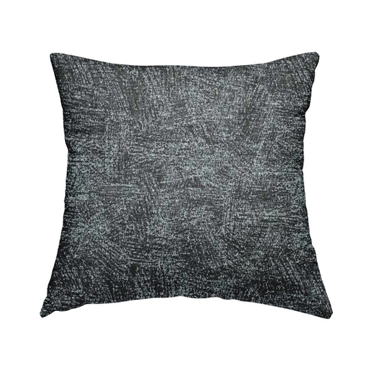 Bakari Semi Plain Woven Upholstery Chenille Fabric In Charcoal Grey Colour JO-565 - Handmade Cushions