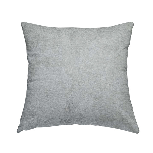 Bakari Semi Plain Woven Upholstery Chenille Fabric In Silver Colour JO-569 - Handmade Cushions