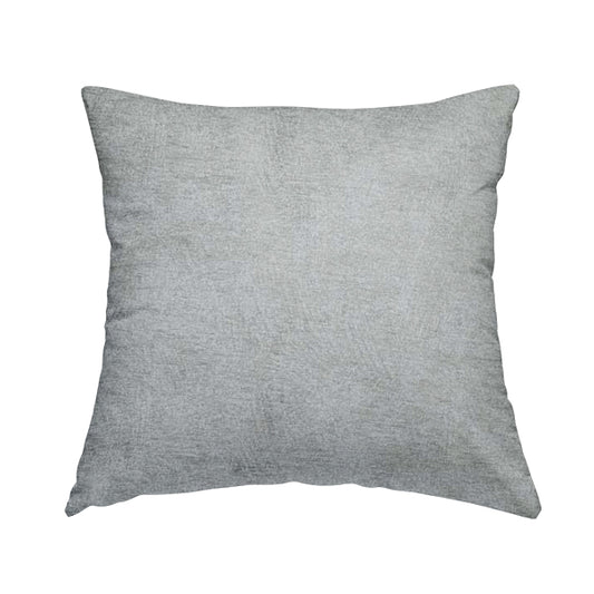 Bakari Semi Plain Woven Upholstery Chenille Fabric In Silver Colour JO-569 - Handmade Cushions