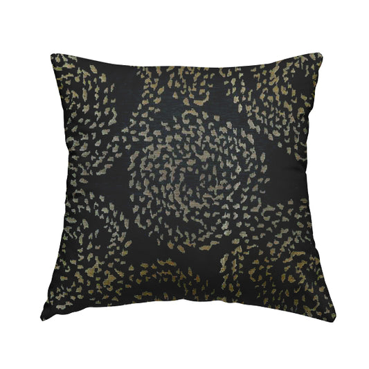 Hollywood Blue and Gold Shine Effect Geometric Pattern Soft Chenille Upholstery Fabric JO-579 - Handmade Cushions