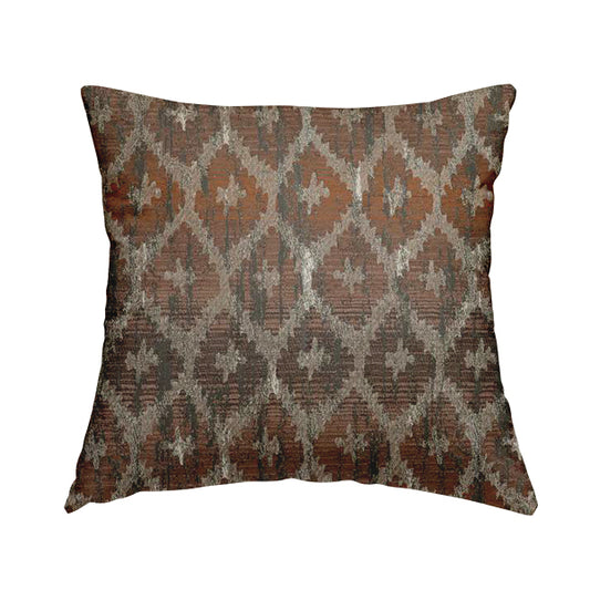 Lomasi Metallic Tones Fabric Brown Bronze Geometric Aztec Pattern Upholstery Fabric JO-583 - Handmade Cushions