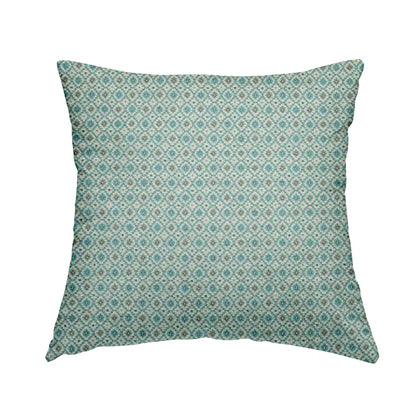 Juanita Small Motif Geometric Pattern In Blue Colour Interior Upholstery Fabrics JO-587 - Handmade Cushions