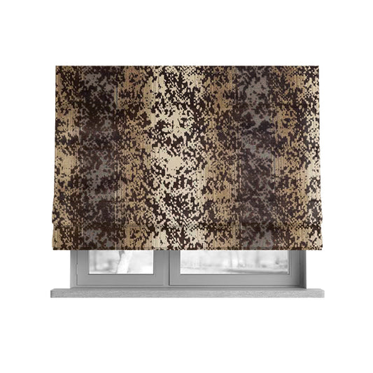 Ziani Designer Abstract Pattern Velvet Soft Pattern In Brown Colour JO-601 - Roman Blinds