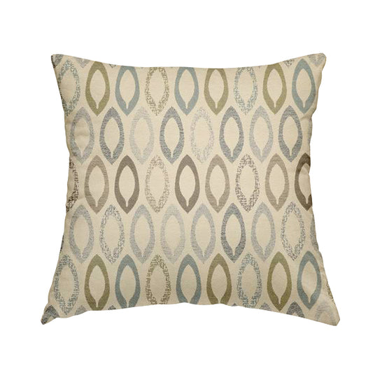 Soft Jacquard Woven Geometric Pattern Chenille Beige Colour Furnishing Upholstery Fabric JO-612 - Handmade Cushions