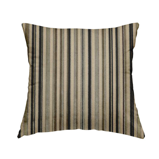 Ziani Modern Striped Pattern Velvet Grey Black Colour JO-614 - Handmade Cushions