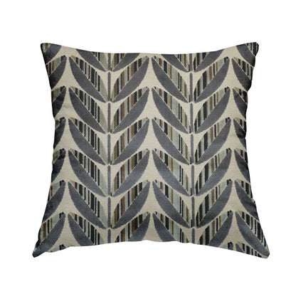 Ziani Modern Abstract Geometric Pattern Velvet Blue Colour JO-615 - Handmade Cushions