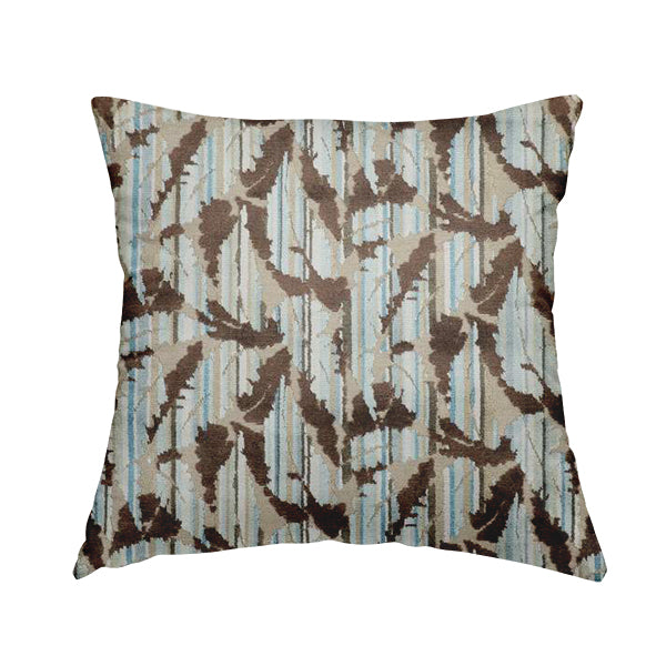 Ziani Modern Abstract Geometric Pattern Velvet In Brown Colour JO-616 - Handmade Cushions