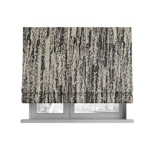Waterperry Collection Beige Silver Colour Abstract Modern Pattern Soft Chenille Upholstery Fabric JO-620 - Roman Blinds