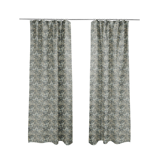 Abstract Camouflage Pattern Blue Colour Chenille Upholstery Fabric JO-629 - Made To Measure Curtains