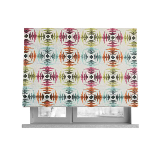 Carnival Living Fabric Collection Multi Colour Sharp Geometric Pattern Upholstery Curtains Fabric JO-635 - Roman Blinds