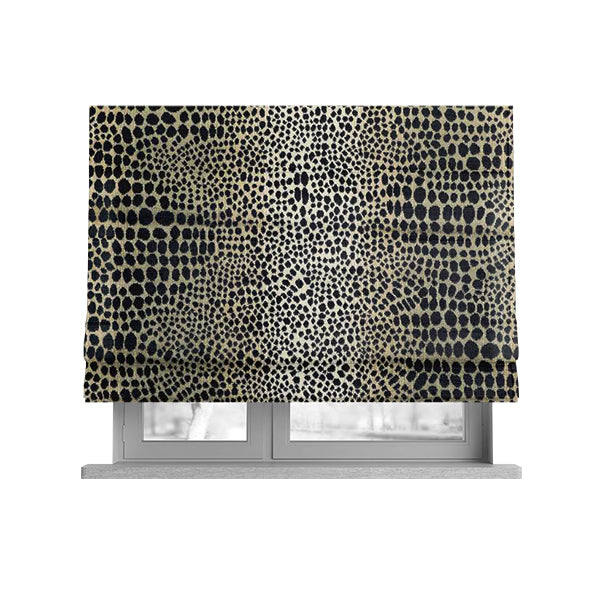 Ziani Leopard Skin Animal Inspired Spotted Pattern Velvet In Black Colour JO-647 - Roman Blinds