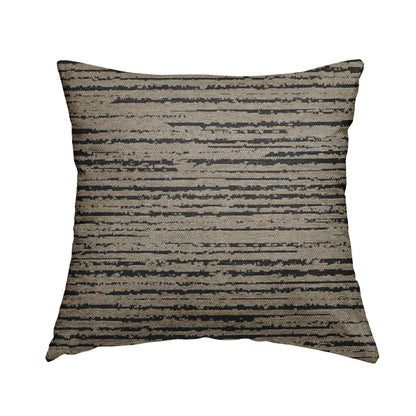 Marlow Woven Designer Abstract Striped Pattern In Brown Colour Upholstery Fabric JO-649 - Handmade Cushions