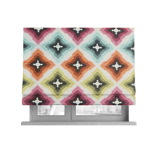 Carnival Living Fabric Collection Multi Colour Geometric Pattern Upholstery Curtains Fabric JO-667 - Roman Blinds