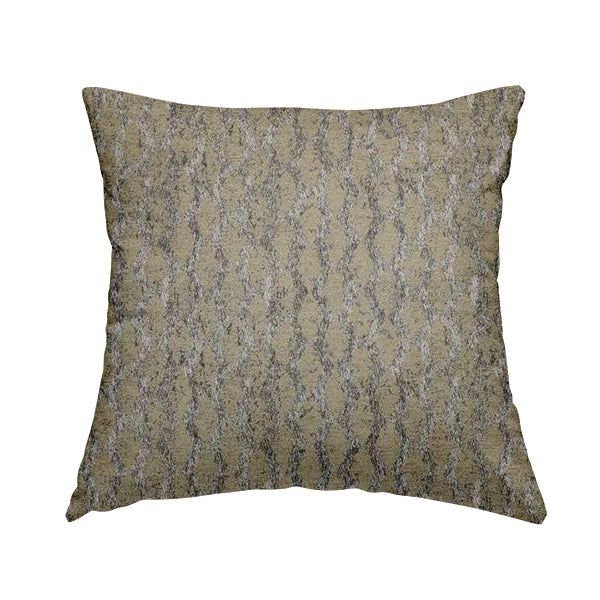 Beige Silver Grey Coloured Diamond Striped Pattern Soft Chenille Upholstery Fabric JO-676 - Handmade Cushions