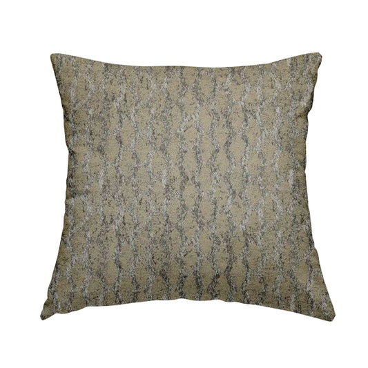 Beige Silver Grey Coloured Diamond Striped Pattern Soft Chenille Upholstery Fabric JO-676 - Handmade Cushions