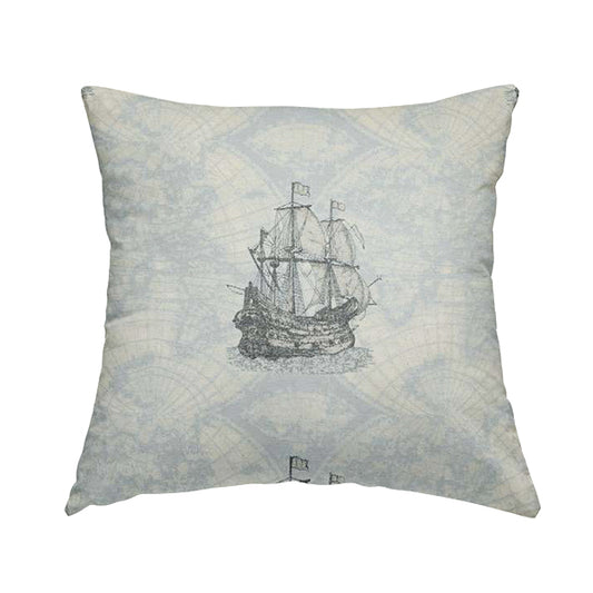 Ahoy Fabric Collection Nautical Stormy Seas Inspired Design Motif Fabric For The Sea Lovers Jacquard Woven Furnishing Fabric JO-677 - Handmade Cushions