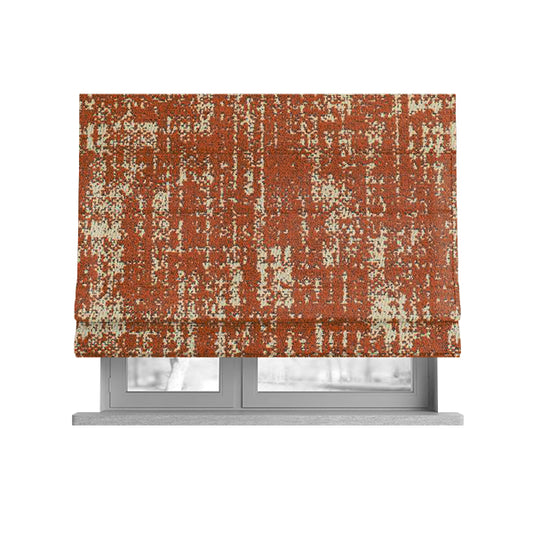 Semi Plain Pattern In Orange Colour Chenille Upholstery Fabric JO-720 - Roman Blinds