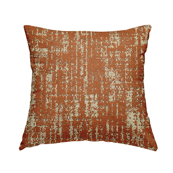 Semi Plain Pattern In Orange Colour Chenille Upholstery Fabric JO-720 - Handmade Cushions