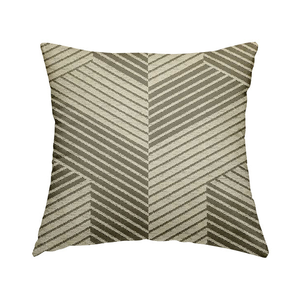 3D Effect Modern Geometric Pattern Cream Silver Shine Upholstery Fabric JO-727 - Handmade Cushions