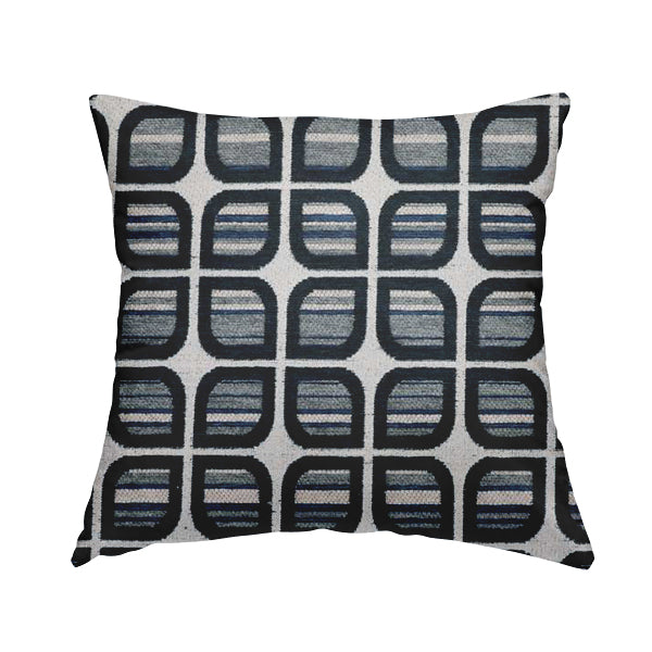 Uniformed Pattern In Blue Colour Chenille Upholstery Fabric JO-762 - Handmade Cushions