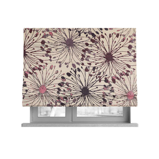 Web Outburst Theme Pattern In Purple Pink Colour Chenille Jacquard Furniture Fabric JO-799 - Roman Blinds